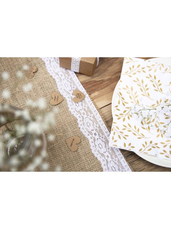 Chemin de Table en Jute avec Dentelle : Décoration Rustique Chic
