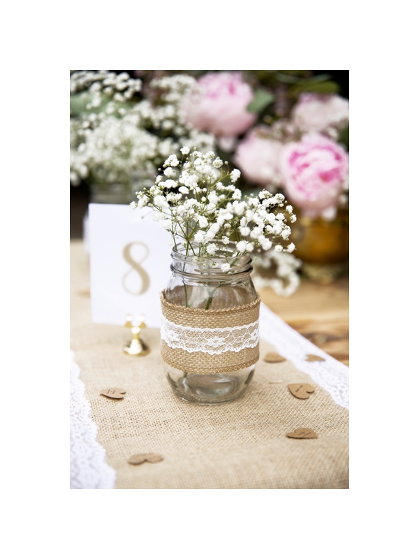 Chemin de Table en Jute avec Dentelle : Décoration Rustique Chic