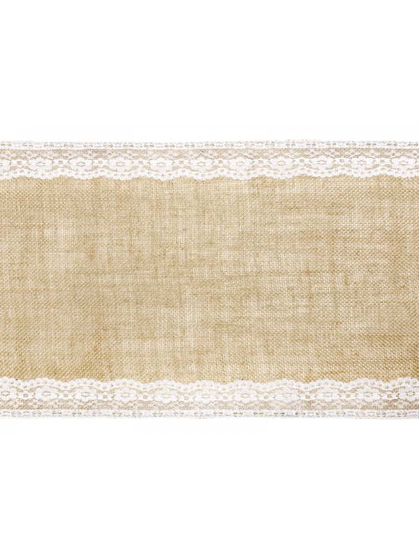 Chemin de Table en Jute avec Dentelle : Décoration Rustique Chic