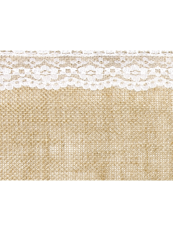 Chemin de Table en Jute avec Dentelle : Décoration Rustique Chic