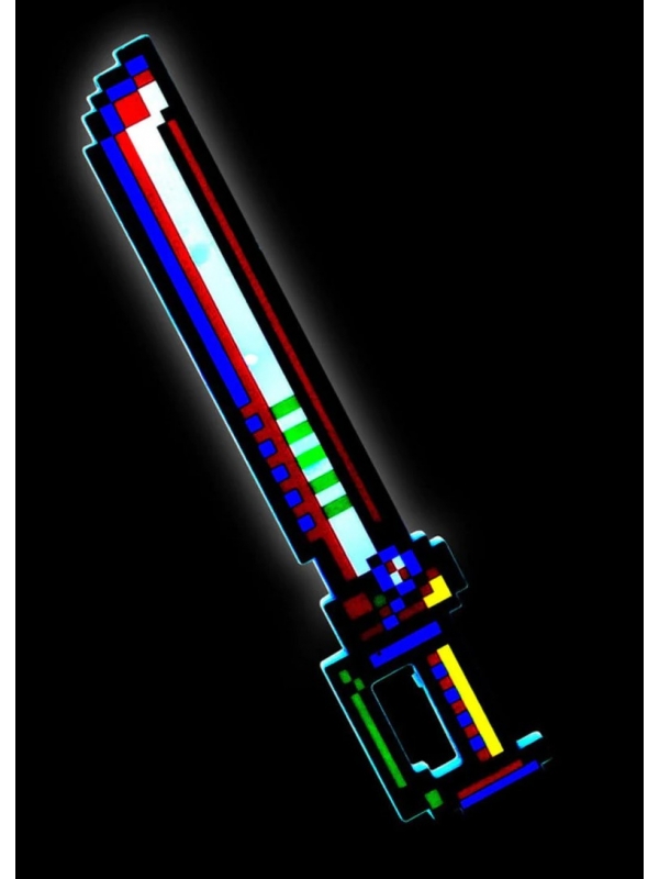 Épée Pixel LED Colorée - L'Accessoire Rétro Indispensable pour sortir du lot