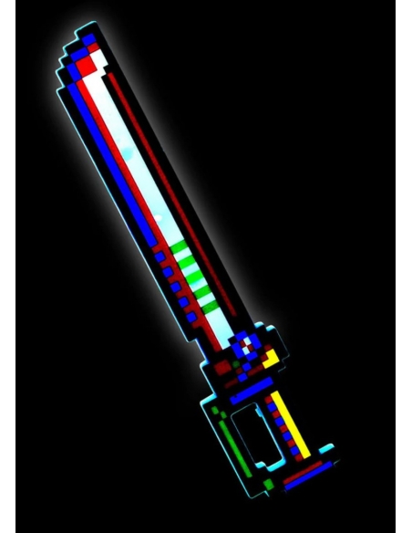 Épée Pixel LED Colorée - L'Accessoire Rétro Indispensable pour sortir du lot
