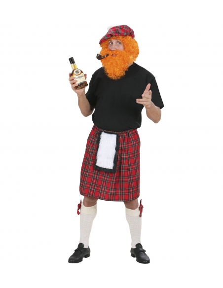 Kilt Traditionnel Rouge avec Bourse pour Hommes
