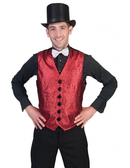 Gilet rouge pailleté pour homme