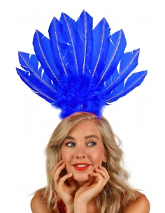 Coiffe Brésilienne femme avec plumes et marabout - plusieurs couleurs au choix
