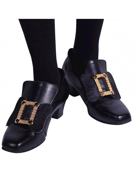 Boucles de Chaussures noir et doré Style Baroque
