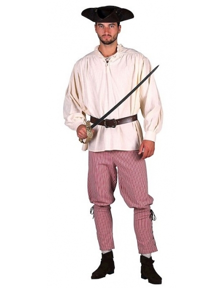 Pantalon Pirate/Moyen Âge Rouge et Blanc - Haute Qualité