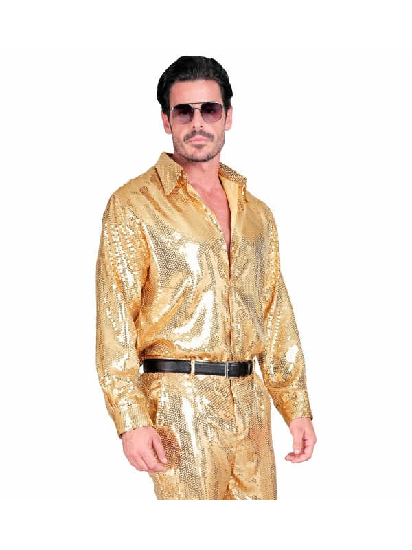 Chemise Disco Dorée pour homme du S/M au XXL