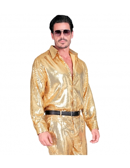 Chemise Disco Dorée pour homme du S/M au XXL