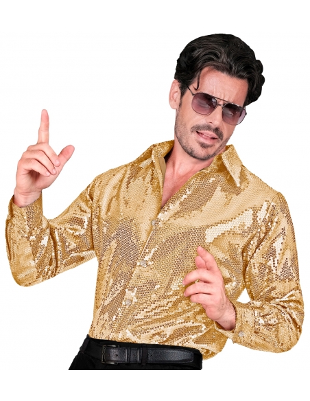 Chemise Disco Dorée pour homme du S/M au XXL