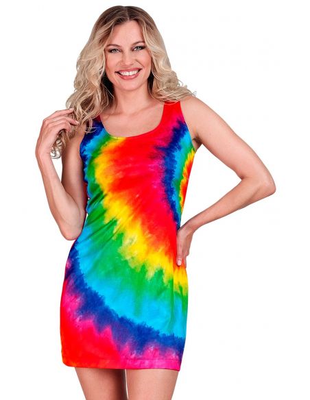 Robe Sexy Tie and Dye Arc-en-Ciel : Éclat et Tendance Réunis