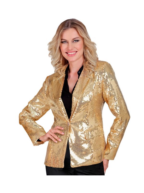 Veste de Tailleur dorée à sequins femme du S au XXL