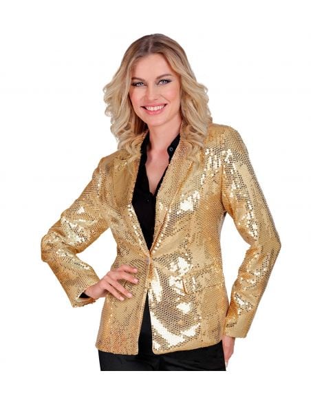 Veste de Tailleur dorée à sequins femme du S au XXL