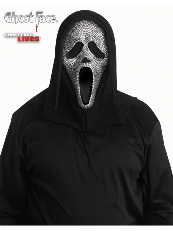 Masque Scream Halloween - Masque Fantôme Effrayant, Taille Unique Adulte/Ado (32x20 Cm)