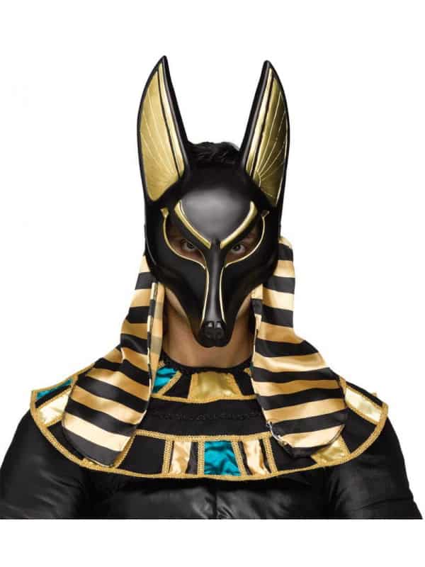 Masque d'Anubis en PVC – Incarnation du Dieu Égyptien