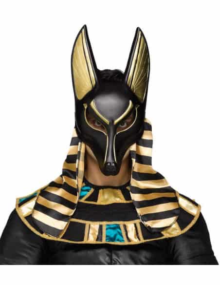 Masque d'Anubis en PVC – Incarnation du Dieu Égyptien