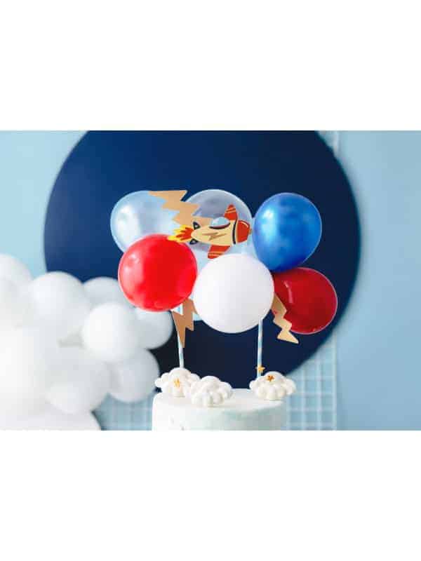 Décoration de gâteau d'anniversaire pour garçon, en forme de ballon d’avion, mélange, 29 cm