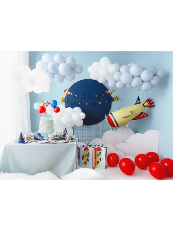 Décoration de gâteau d'anniversaire pour garçon, en forme de ballon d’avion, mélange, 29 cm