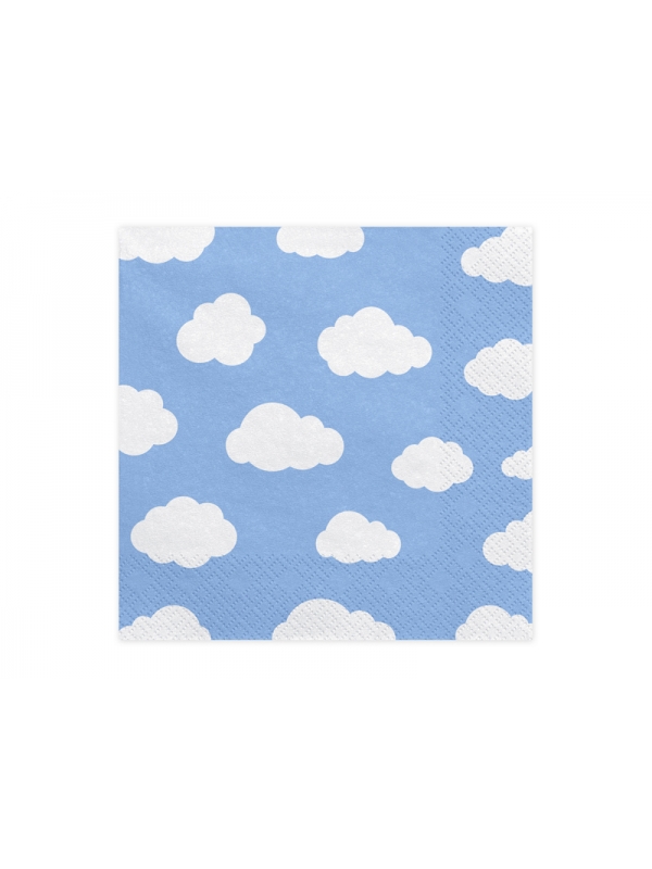 Serviettes de table motif nuage, 33x33cm (1 pqt. / 20 pc.)