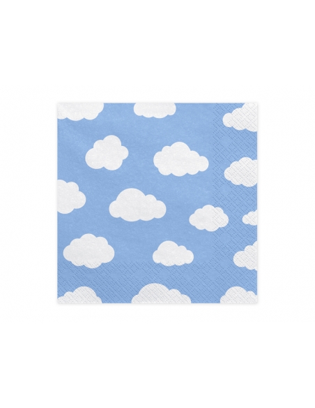 Serviettes de table motif nuage, 33x33cm (1 pqt. / 20 pc.)
