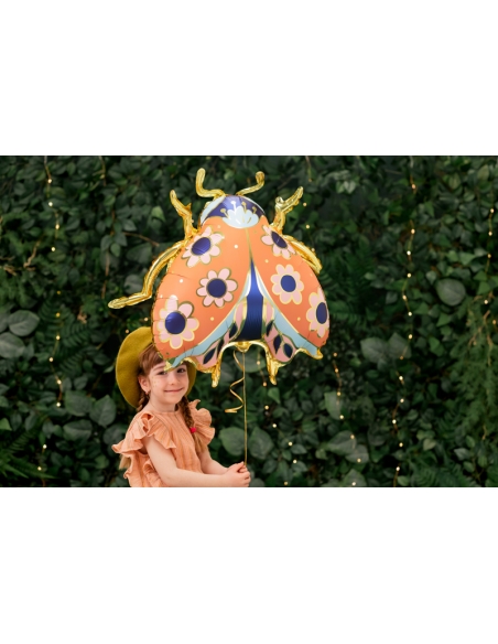 Ballon aluminium Coccinelle, 87x75 cm - Ajoutez une touche de magie à votre fête
