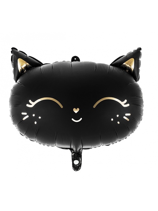 Ballon en Mylar Chaton - Élégance Noire et Dorée pour une Fête anniversaire
