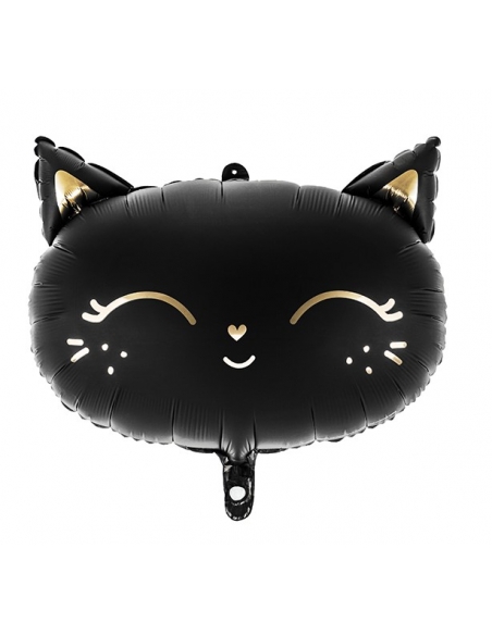Ballon en Mylar Chaton - Élégance Noire et Dorée pour une Fête anniversaire