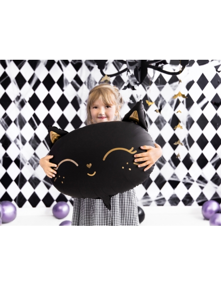 Ballon en Mylar Chaton - Élégance Noire et Dorée pour une Fête anniversaire