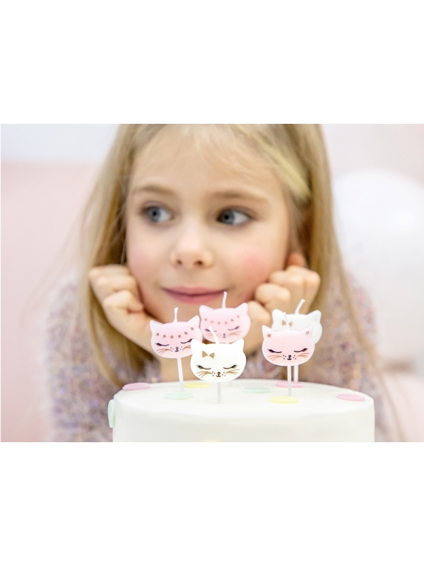 Bougies d'anniversaire Chaton, 2cm (1 pqt. / 6 pc.)