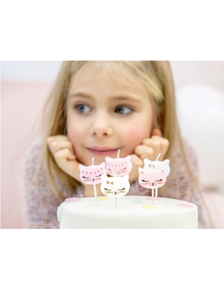 Bougies d'anniversaire Chaton, 2cm (1 pqt. / 6 pc.)