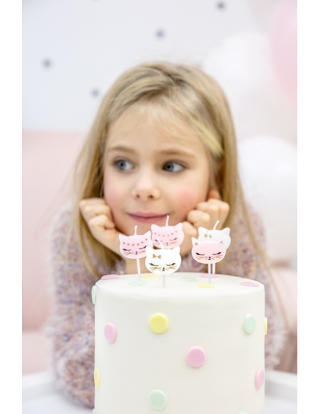 Bougies d'anniversaire Chaton, 2cm (1 pqt. / 6 pc.)