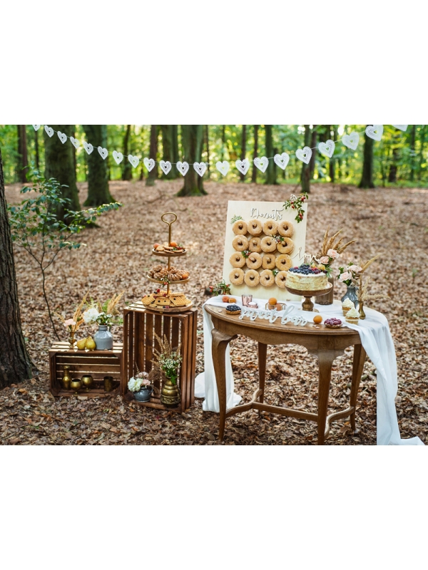 Panneau en bois Sweet bar, blanc, 37x10cm