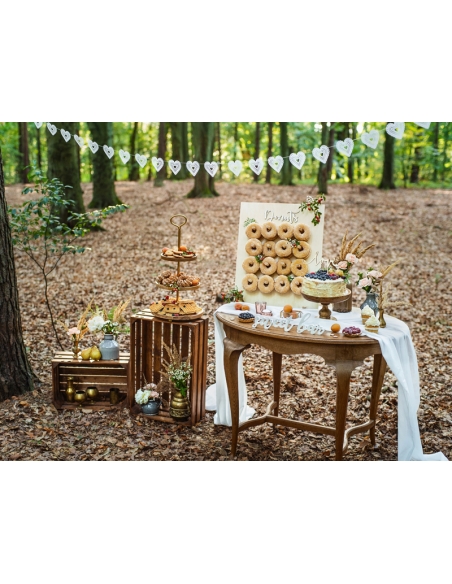 Panneau en bois Sweet bar, blanc, 37x10cm