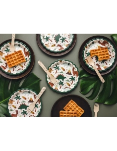 Lot de 6 Assiettes d'anniversaire Dinosaures
