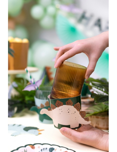 Couvre verre forme dinosaure pour anniversaire garçon