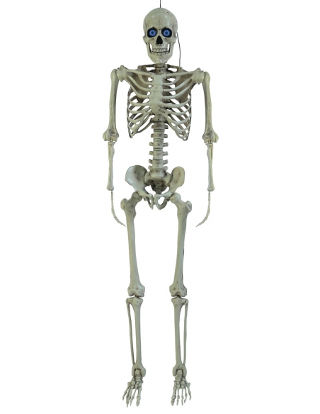 Squelette Articulé de 1,5m avec Yeux LED Bleus 'Digiteyes' – Déco d'Halloween Intérieur/Extérieur