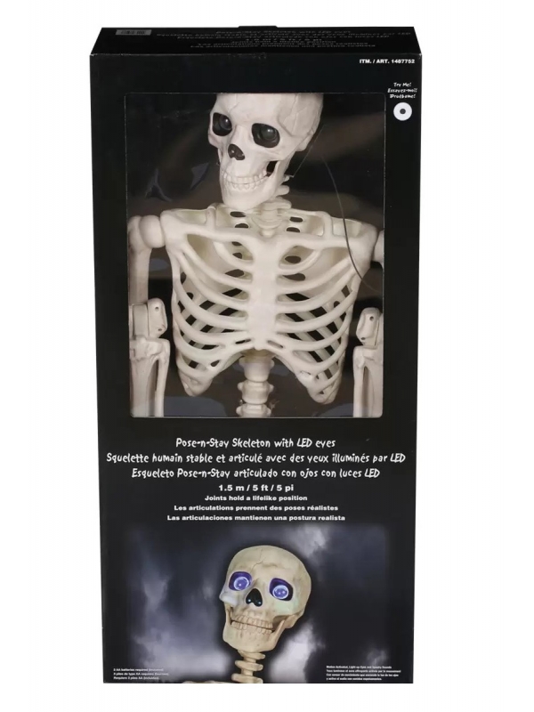 Squelette Articulé Halloween 40cm - Décoration Squelette Réaliste Mobilisable Intérieur Extérieur