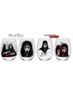 Lot de 4 verres à vin Ghost Face® pour Halloween