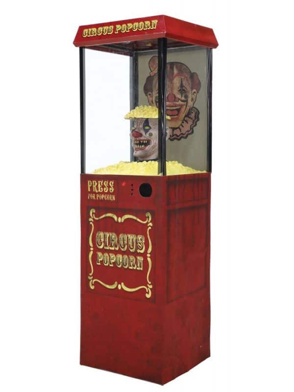 Automate Clown Popcorn Halloween 1,75 m – Animatronic Terrifiant