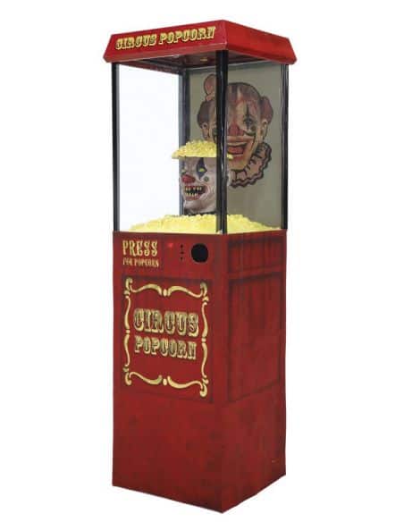 Automate Clown Popcorn Halloween 1,75 m – Animatronic Terrifiant