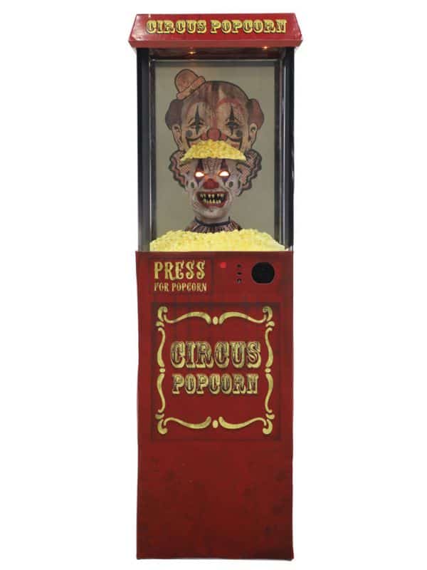 Automate Clown Popcorn Halloween 1,75 m – Animatronic Terrifiant