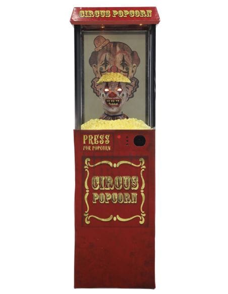Automate Clown Popcorn Halloween 1,75 m – Animatronic Terrifiant
