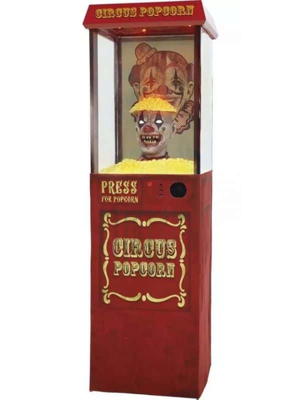 Automate Clown Popcorn Halloween 1,75 m – Animatronic Terrifiant