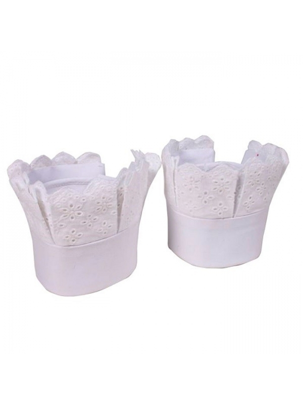 Poignets en Dentelle Blanche de Luxe - Accessoire Costume Historique