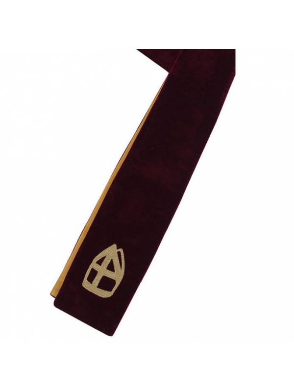 Étole luxe bordeaux pour Saint Nicolas professionnel