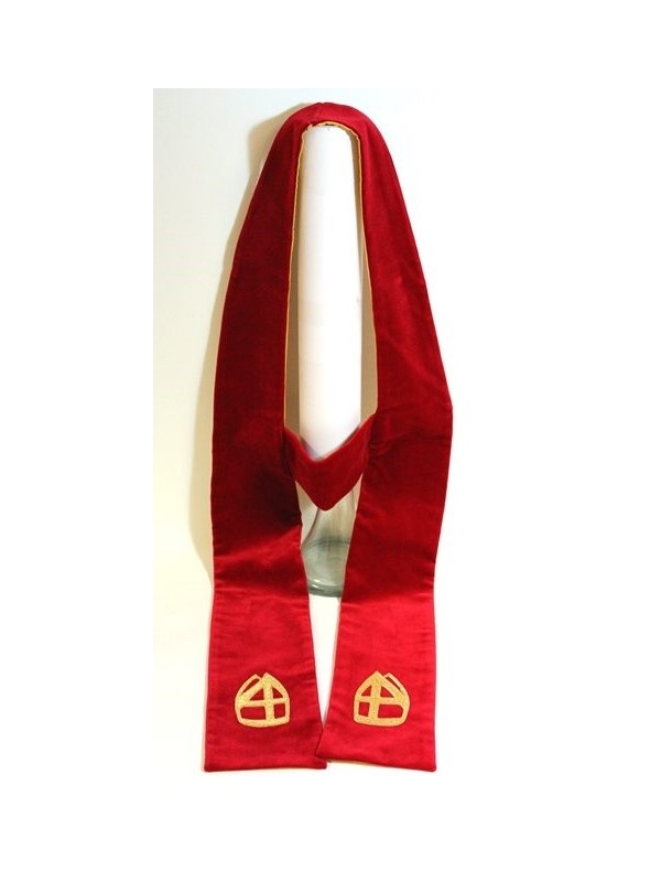 Étole luxe bordeaux pour Saint Nicolas professionnel