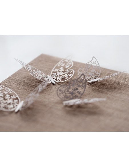 Décoration de Table de Mariage : Papillons Effet Dentelle