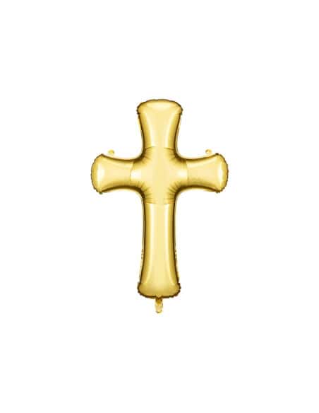 Ballon doré en forme de croix - Communion & Baptême