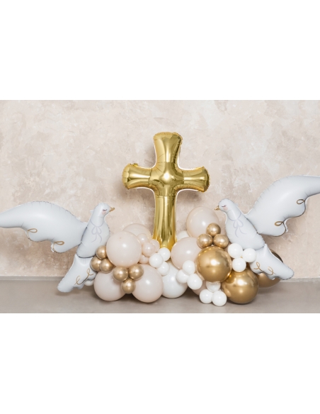 Ballon doré en forme de croix - Communion & Baptême