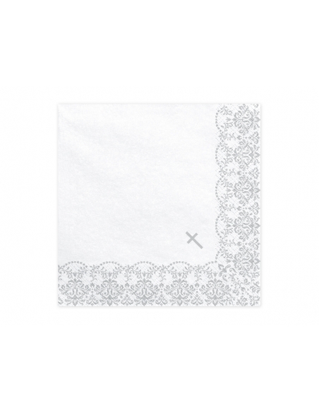 Serviettes de Communion & Baptême avec Ornement Argenté